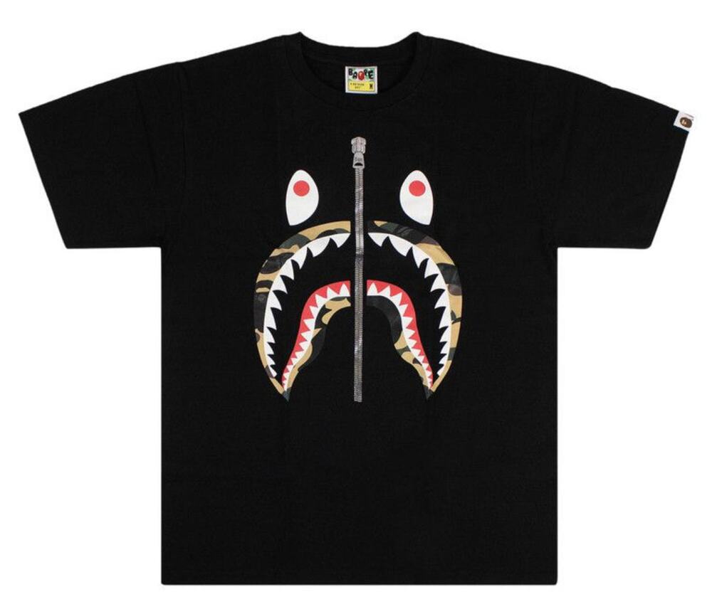 Bape 1st Camo Shark Tee ‘Black/Yellow’